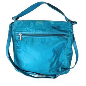 Thirty-One Teal Turquoise Blue Everything Travel Organizer Crossbody Satchel Bag